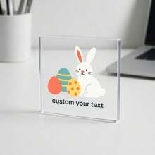 1pc Acrylic Ornaments Happy Easter Clear Acrylic Keepsake, Customizable Easter Gift With Text Option, Spring Egg Festival Desk Decor