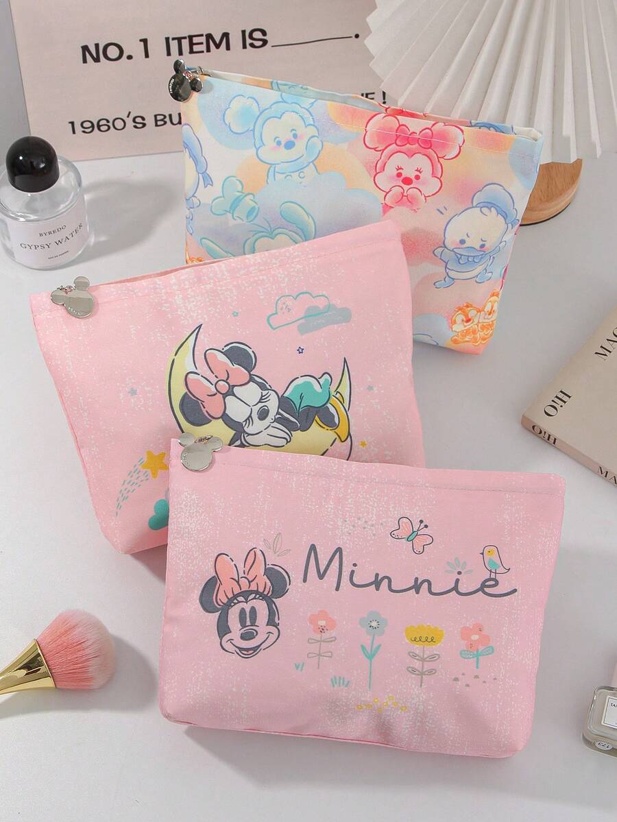 Disney 1Pc Land  Makeup Pouch, Makeup Pouch Skincare Bag Toiletry Bag Packing Cubes,Travel Essentials Cruise Essentials Dorm Essentials Girl Cosmetic Bag Fordable & Light Weight, With Secure Zipper Closure, Suitable For Travel And Giftsvacation Summer Holiday Back To School School Stuff Bag For School Travel Bag For Women Makeup Bag For Travel - Multicolor - View 1