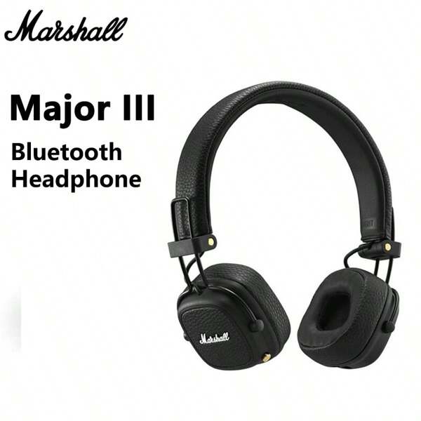 Marshall Fones de ouvido sem fio Major III 3 com microfone, graves profundos, fones de ouvido para jogos, esportes dobráveis, rock, música, fone de ouvido Bluetooth