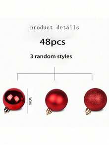 48pcs Christmas Decorations Christmas Balls Matte Light Balls Christmas Tree Ceilings Colorful Balls Bright Light Balls Decorative Hanging Balls Shopping Mall Decorations Home Decor Room Decor