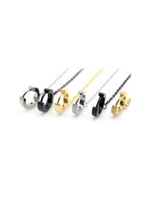 2 Peças Brincos Gota Pendente de Clipe de Orelha com Corrente Dupla na Cor Aço Preto e Dourado para Homens e Mulheres, Joias da Moda