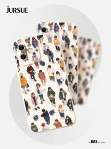 JURSUE Funda de teléfono suave y protectora con diseño divertido y de moda estilo anime JURSUE compatible con iPhone 16, 15, 14, 13, 12, 11 Pro Max, SE 2020, X, XR, XS, 8, 7 Plus YH1009