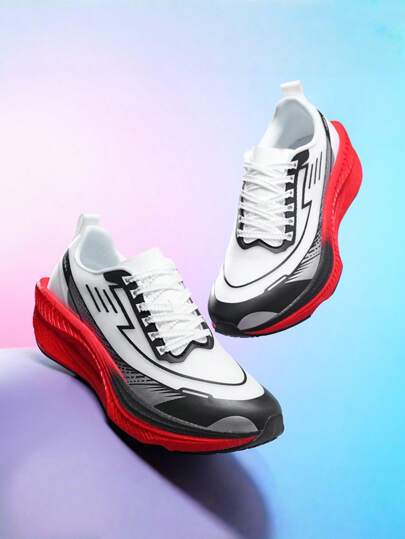 1 Pair Unisex Road Running Shoes, Casual Sports Sneakers, Breathable Mesh With EVA Cushioning, Stable Support, All-Season Comfort, Low-Top Lace-Up Design, Suitable For Running, Gym, Hiking And Daily Wear
