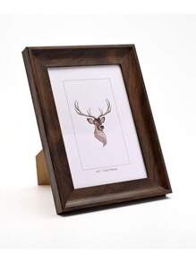 1pc 5-Inch Imitation Wooden Photo Frame With Replaceable Picture Core, Table Arrangement And Random Photo Paper Card Display Stand, Suitable For Home Decoration, Birthday And Graduation Gifts.