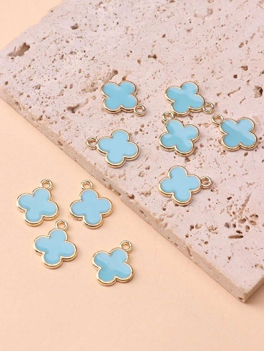 Juego de 10 piezas, colgante con diseño de trébol, San Valentín