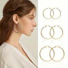 Simple Stainless Steel Large Earrings, Titanium Steel Rust Steel Women's Large Earrings, Suitable For DIY Earrings And Jewelry Production Christmas Decorations Home Christmas Gifts Christmas Decor