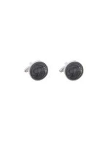 1 Pair Fashionable Round Metal Cufflinks, Men's Liquid Sand Dress Shirt Cufflinks