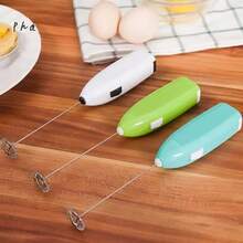 1 Piece Mini Portable Blender Coffee Milk Frother Whisk Foamer Battery Powered - Hijau - View 5