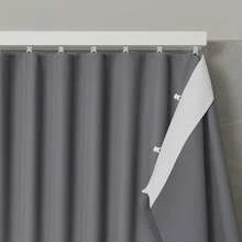 Luxury Blackout Curtain 4 And 5m X 2.80m For Swiss Track Max – Blackout Cuts Off Light For Living Room And Bedroom - Dark Grey - View 1