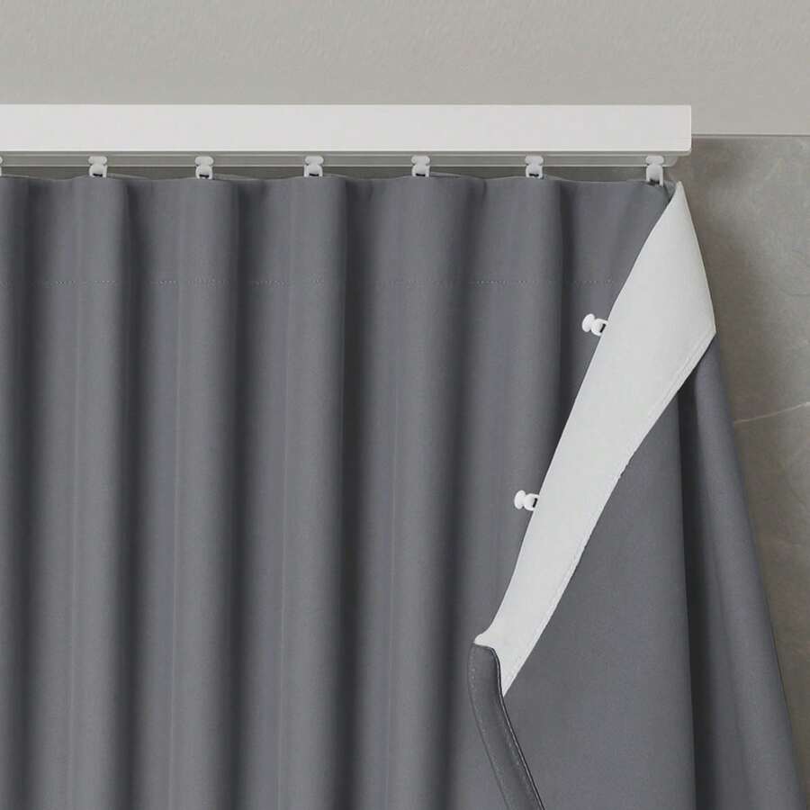 Luxury Blackout Curtain 4 And 5m X 2.80m For Swiss Track Max – Blackout Cuts Off Light For Living Room And Bedroom - Dark Grey - View 1