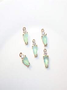 1pc/2pcs/4pcs Cute Macaron Color Heart Shaped Copper Alloy Zirconia Crystal Water Drop Pendant For DIY Jewelry Making, Bracelet, Earrings, Necklace Accessories