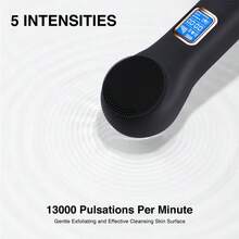 Facial Cleansing Brush, IPX7 Waterproof Rechargeable Silicone Face Scrubber, 5 Cleansing Modes Face Brush For Face Exfoliator, Exfoliating And Massaging Face Scrubber Exfoliator - màu đen - Xem 5
