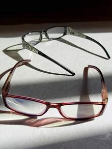 2pcs Rectangle Diamond Decorated Pattern Fashion Glasses, Suitable For Work, Computer Use & Daily Wear - Nhiều màu - Xem 9