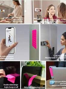 Doppelseitiger Silikonhalter mit Saugnapf für Handy - Speziell für Selfie und Videoaufnahmen, starker Griff, kompatibel mit iPhone und Android - Klebender Silikon Halter, geeignet für den Duscheinsatz, ideal für Videoaufnahme und Fotografie, Schulmaterial, Schule