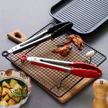 3-Piece Premium Stainless Steel Tongs Set With Silicone Handles - Food Safe, Metal Kitchen Utensils, Durable Cooking And Serving Tongs