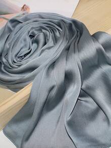 Crinkled Satin Headscarf, Single Or 2 Packs, No Gift Box Included - 50# Haze Blue - View 2