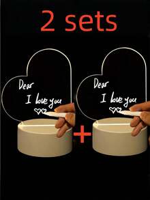 1pc Personalized LED Light Acrylic Message Board, Erasable USB Home Drawing Board, Bedroom Night Light, Birthday & Graduation Gift For Teenagers - White - View 10