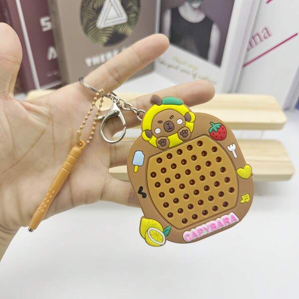 1pc Capybara Cute Pet Maze Keychain, Lovely Small Gift For Back To School, Holiday Party, Birthday, Festival Surprise Cartoon Doll, Adorable Cartoon Figurine Pendant, Party Favor