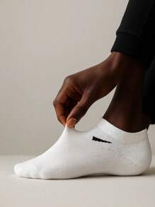12 Pairs Unisex Simple Plain Black, White And Gray Short Socks, Versatile And Minimal For Everyday Wear