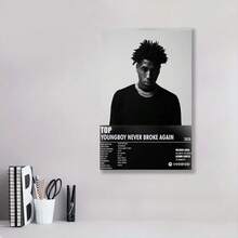 Framed  Youngboy - Top Custom Album Cover Poster - DIGITAL DOWNLOAD Album Art High Quality Custom Poster Wall Art Tracklist Poster Modern Art Room Decoration For Bedroom, Living Room, Corridor, Office, Ideal Gift, Canvas Printin - Đã đóng khung - Xem 2