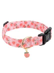 1pc Or 2pcs Fruit Patterns Adjustable Soft Dog Collar With A Little Fruit Charm For Small Medium Large Dogs Buckle Summer Spring Pet Collar For Indoor And Outdoor