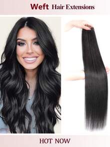 合成直发马尾接发,钩针编织合成Yaki直发全头接发 - 彩色 - 查看 5