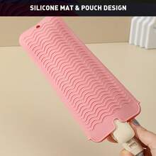 Heat Resistant Mat For Hair Tools, Silicone Heat Mat & Holder For Curling Iron, Professional Portable Travel Flat Iron Mat Pad Pouch Case Cover For Countertop,Gifts For Women,Christmas Gifts,Gift Ideas For Women - Multicolor - View 3