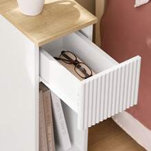 SoBuy Bedside Table With Drawer For Box Spring Bed, Sofa Table, Side Table, Narrow Telephone Table, Bedside Cabinet, Bedside Table, W X H X D Approx.: 20 X 60 X 35 Cm FBT111