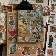 1 Pack Of 10 Pcs Classic Manor Series Sticker Book, 3 Material Types, Self-Adhesive Reusable Vintage Aesthetic Planner & DIY Decoration, Back To School