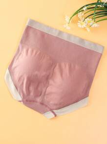 6 pièces Pack Sous-vêtements Taille Haute unicolore et Sans Couture Confortables dans des Couleurs Assorties pour Adolescentes