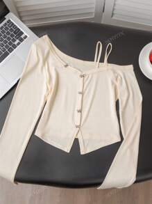 Elegant Bowknot Strap Women Blouse, Suitable For Back To School Season, Spring/Summer