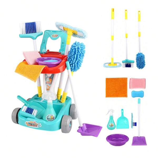 Speelgoedset voor kinderen om mee te spelen, bezemborstelrollenspel, speelgoed voor de kinderkamer, cadeau voor jongens en meisjes (willekeurige stijl)