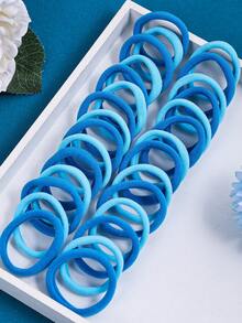 165 件女孩蓝色圆点花朵发圈，亮丝发圈，弹力发绳发带，刺绣花朵星心金属发夹发夹发饰套装，适合节日派对和日常使用 - 彩色 - 查看 13