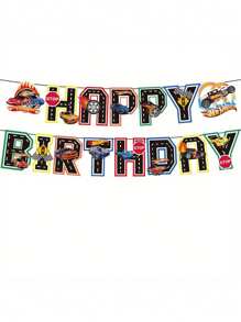 Hot Wheels 12/10PCS Hot Wheels Party Balloons Set, Birthday Kit For Teens, Cool Race Car Banner & Air Balloons For Party Decor, Complete Party Supplies Kit For Car Theme Celebration