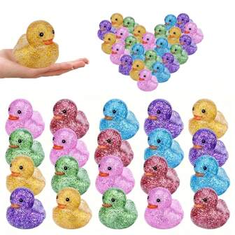 Multi-Color Sequin Rubber Duck Toy Duck, Decorative Rubber Duck For Summer Beach Activities, Shiny Floating Duck For Swimming Pool, Suitable As Gift For Shower/Pool Activities