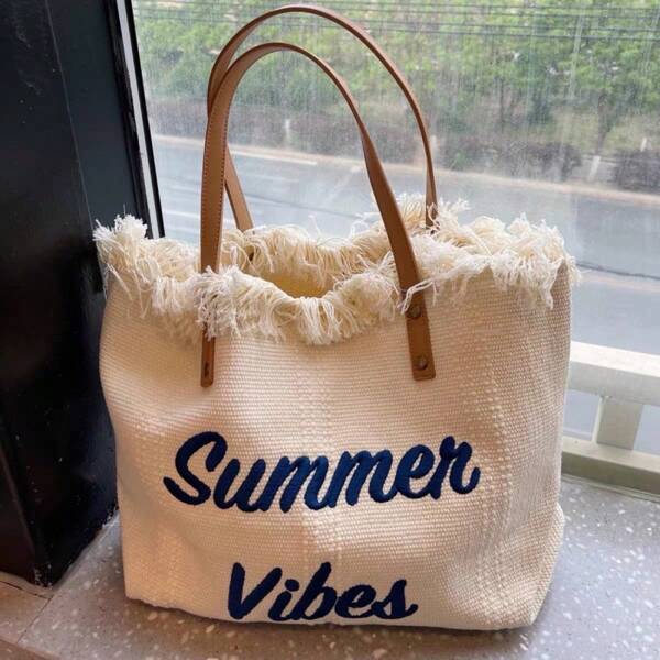 Bolsos de lona para mujer, bolso de playa grande, bolso de compras, bolso de hombro para debajo del brazo para mujer, bolsos casuales de asa superior