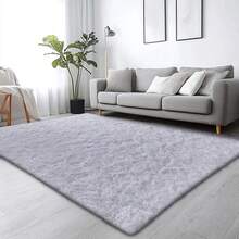 Luxury Fluffy Shag Rug For Living Room Bedroom, Soft Plush Silky Carpet, Large Area Rug For Dorm Home Decor, Modern Non-Slip Floor Mat Back To School Fall Decor Bathroom Kitchen Decor - White - View 2