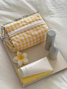 清新碎花化妆包绗缝旅行化妆包拉链袋八角形手持化妆包大容量绗缝化妆包女士可爱风骚美学花卉洗漱用品收纳包蓬松风骚化妆包礼品、生日礼物旅行必备品暑假返校学校用品包女士旅行包化妆包