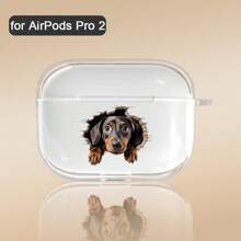 Funda para earphone de perro salchicha, funda transparente para auriculares, compatible con funda para AirPod, auriculares compatibles con Airpods Pro (2.a generación), compatible para los AirPods 3, compatiblecon los Airbnb Pro, compatibles para airPods 2, compatiblepara los aIRpods 4