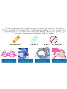 1pc Kids Cute Unicorn Swimming Goggles, Rainbow Horse And Little Shark Waterproof Swim Goggles, Protective Eyewear