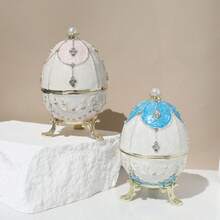 1 件俄罗斯蛋形首饰盒、复活节彩蛋装饰盒、欧式家居装饰品、化妆梳妆台装饰、珍珠俄罗斯彩蛋家居装饰配件、蛋形首饰盒 - 俄羅斯蛋 - 查看 8