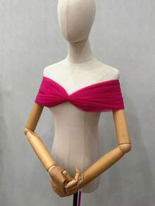 1 phụ kiện váy cưới cúp ngực bằng vải voan trắng, áo choàng trễ vai có thể điều chỉnh. - Nhiều màu - Xem 23