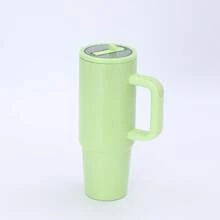40oz 防漏不锈钢旅行杯/杯子带盖、吸管和手柄，适用于热/冷饮水瓶 40oz 吸管口车载杯不锈钢保温啤酒杯五代手柄冰杯