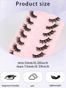 半睫毛 7 对，3D 蓬松自然柔软自然猫眼设计，化妆工具假睫毛，用于加长和增加睫毛体积，睫毛，睫毛，假睫毛 - 眼尾拉長款 - 查看 8