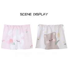 1pc Summer Car Window Sunshade, Cartoon Bear & Rabbit Fabric Material, Car Mounted Heat Insulation Suction Cup Side Curtain, Fits Most Vehicles