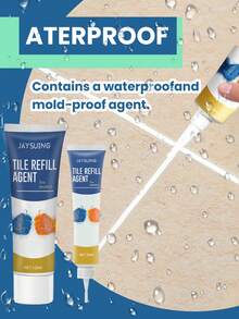 1 件浴室地砖填缝剂，防水防霉地砖填缝剂，适用于家庭厨房和浴室庭院厕所浴室密封胶 - 白色 - 查看 5