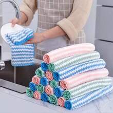 9pc Microfiber Cleaning Cloth, Kitchen Towels For Dish Drying Washing, Absorbent Streak Free Lint Free Rags For Cleaning, Reusable And Washable Towels, Cleaning Rags No Odor, Car Wipe - Mixed Color 9 Pack - View 6