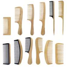 1 Natural Bamboo And Wood Comb, Smooth Hair, Anti-Static Scalp Massage Bamboo And Wood Comb, Hairstyle Comb