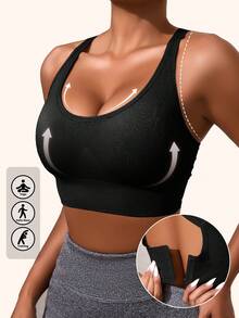 3PCS Seamless Shock-Absorbing Sports Bras, Lightweight And Breathable For Running, Racerback Design With Strong Wireless Support, Comfortable Padded Sports Camisole, Beautify Your Back, Thin And Comfortable - Multicolor - View 9