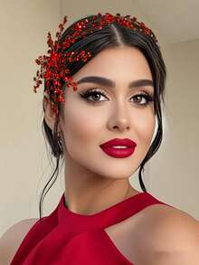 Handmade Bridal Headpiece Hair Accessories For Photo Shoot, Wedding Dress Hair Styling, Crystal Headband HP242 Valentine's Day Accessories - Silver - View 6